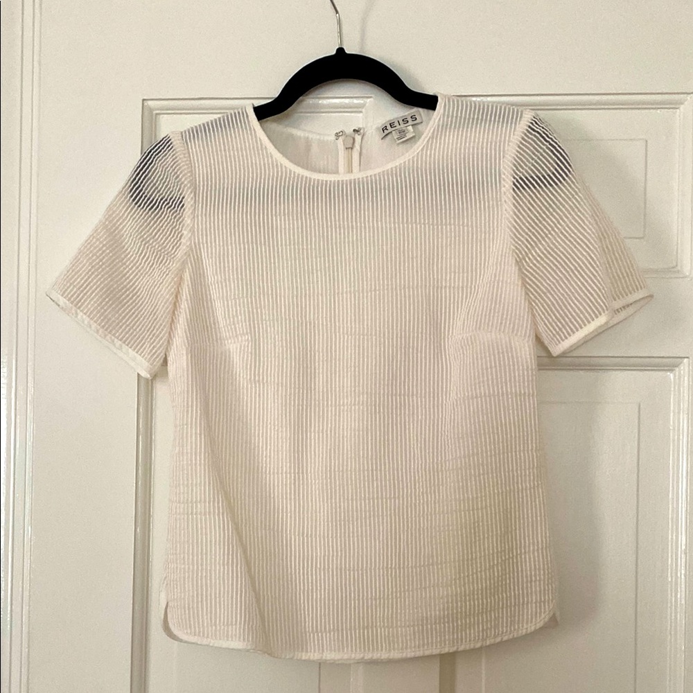Reiss White Textured Women's Top